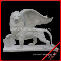 Strong White Marble Lion Statue With Wings YL-D191
